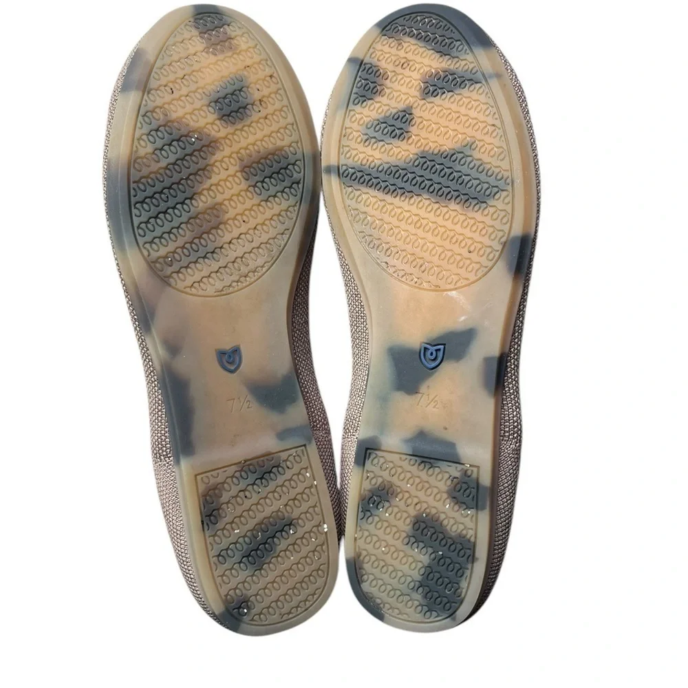 Rothy's Classic Flat,brown Ecru with tortoise shell rubber sole size 7.5